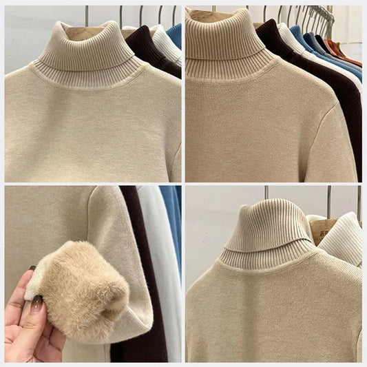 Women's High Neck Velvet Sweater™